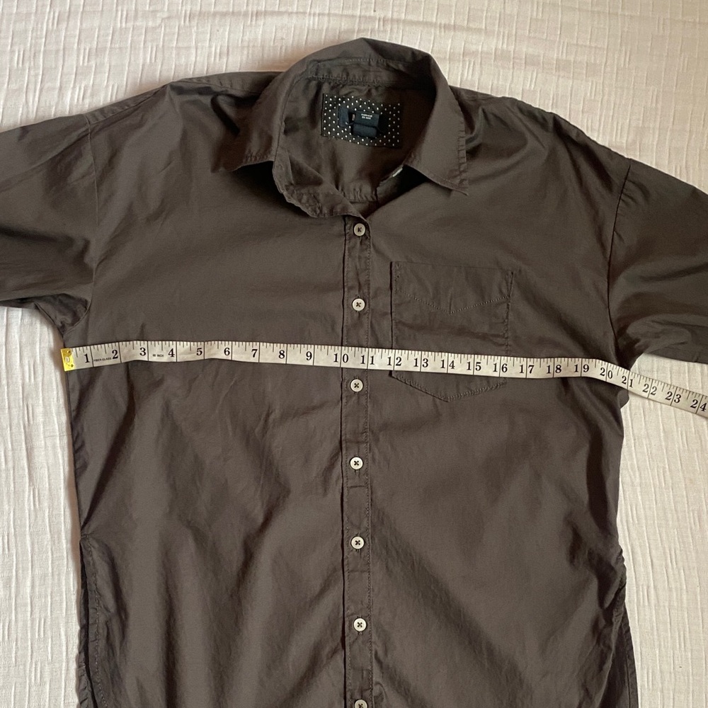 MAEVE 3/4 sleeves Slate Gray Button-Down Shirt 100% Cotton - Picture 9 of 13